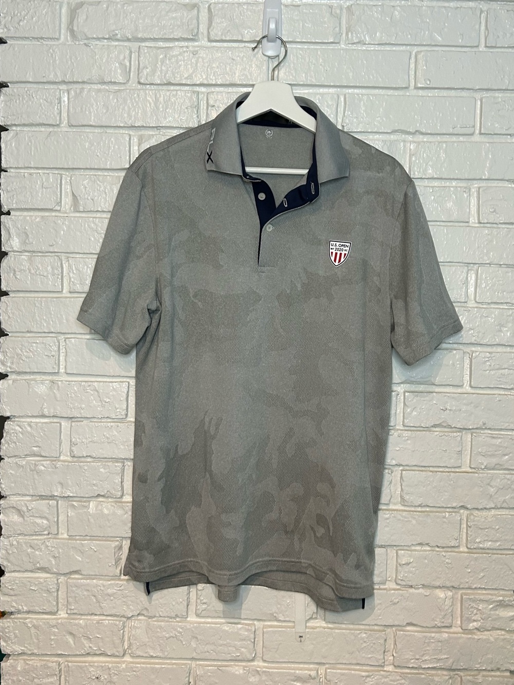 Men's Gray Camouflage Polo Shirt - 2020 US Open